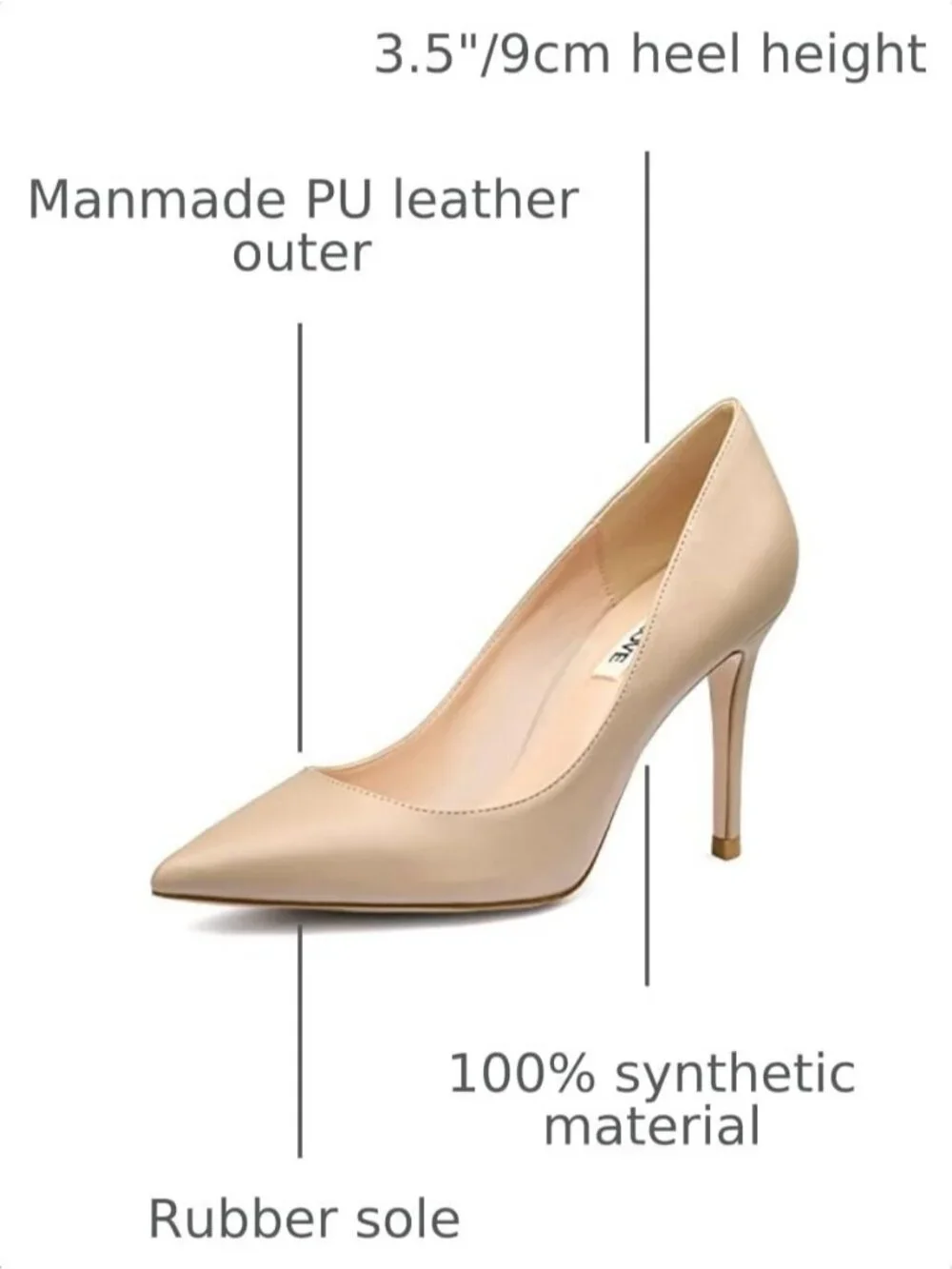 Women's Apricot Matte Closed Pointed Toe High Heels Pumps Slip On Dressy Shoes